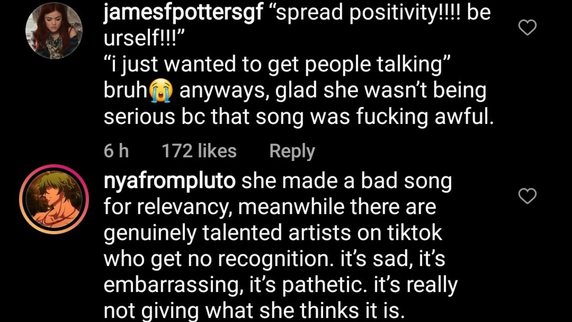 Comments on defnoodles' post 3/4 (Image via defnoodles/Instagram)